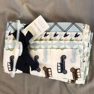 Four piece burp cloth set- Hudson Baby